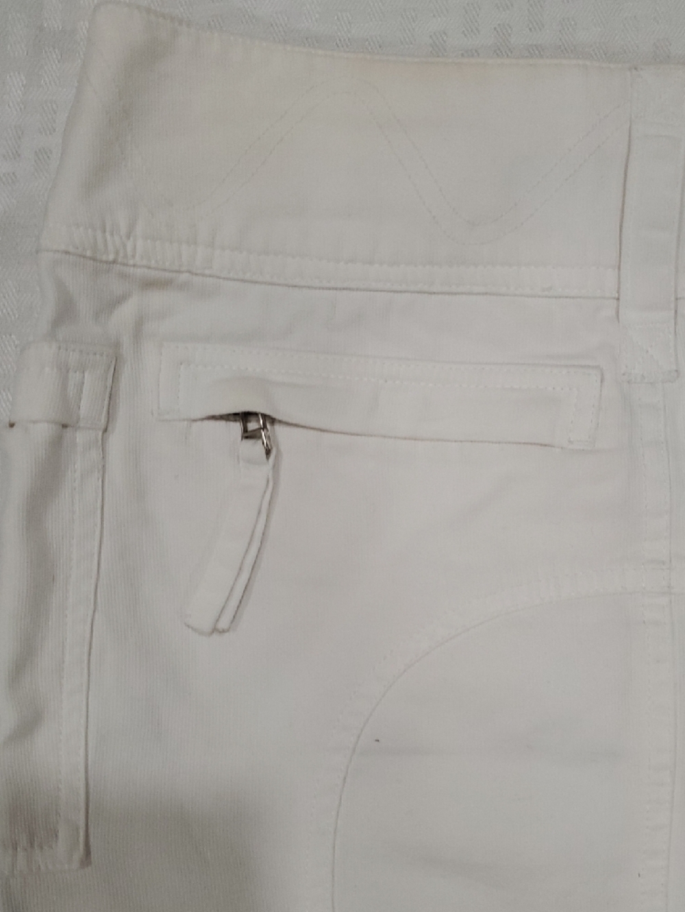 Y2k White Cargo Pocket Micro Mini Skirt with Front Zip - Picture 9 of 12